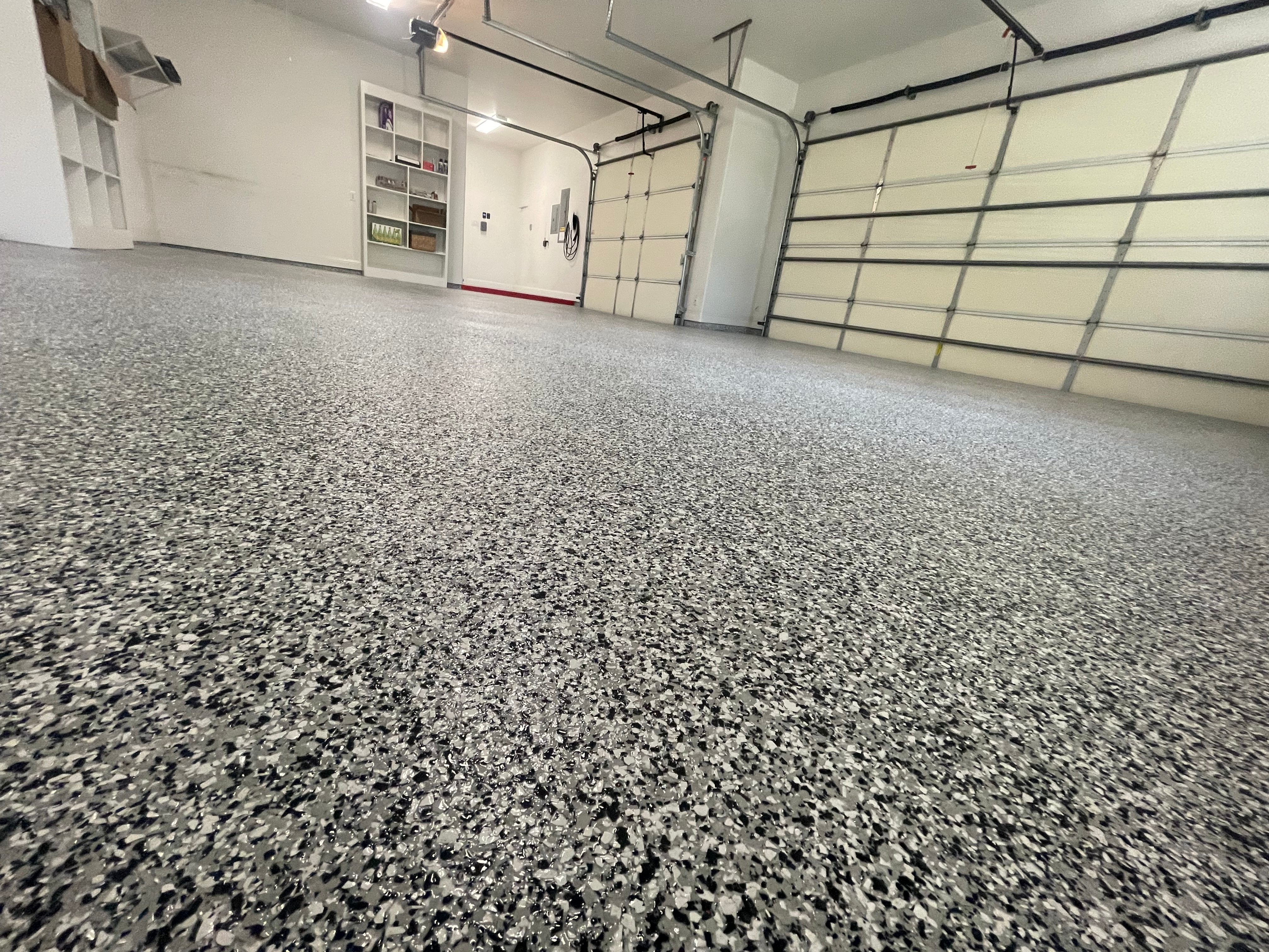 Garage with Built-In Shelving