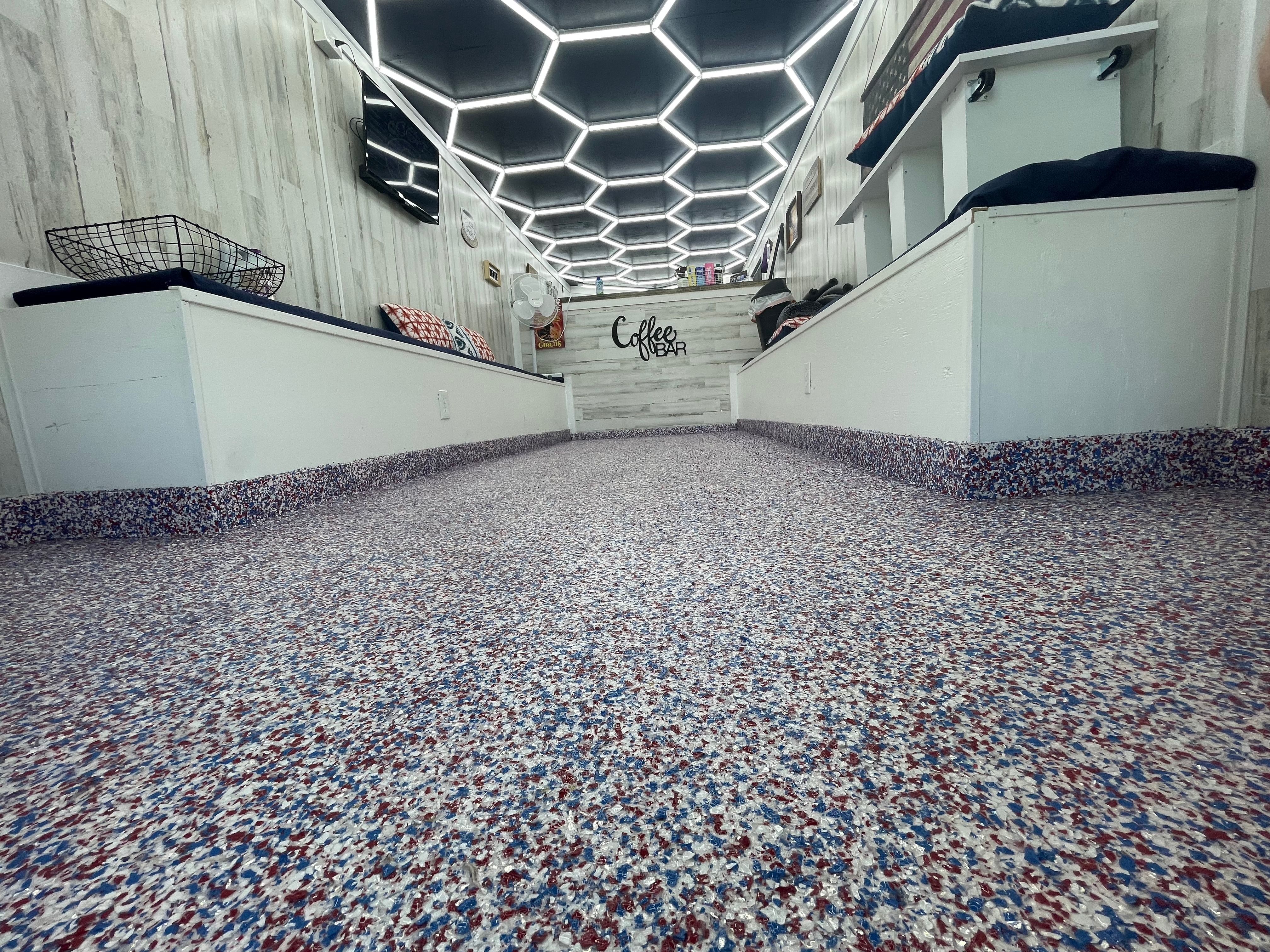 Patriotic Red White Blue Flake