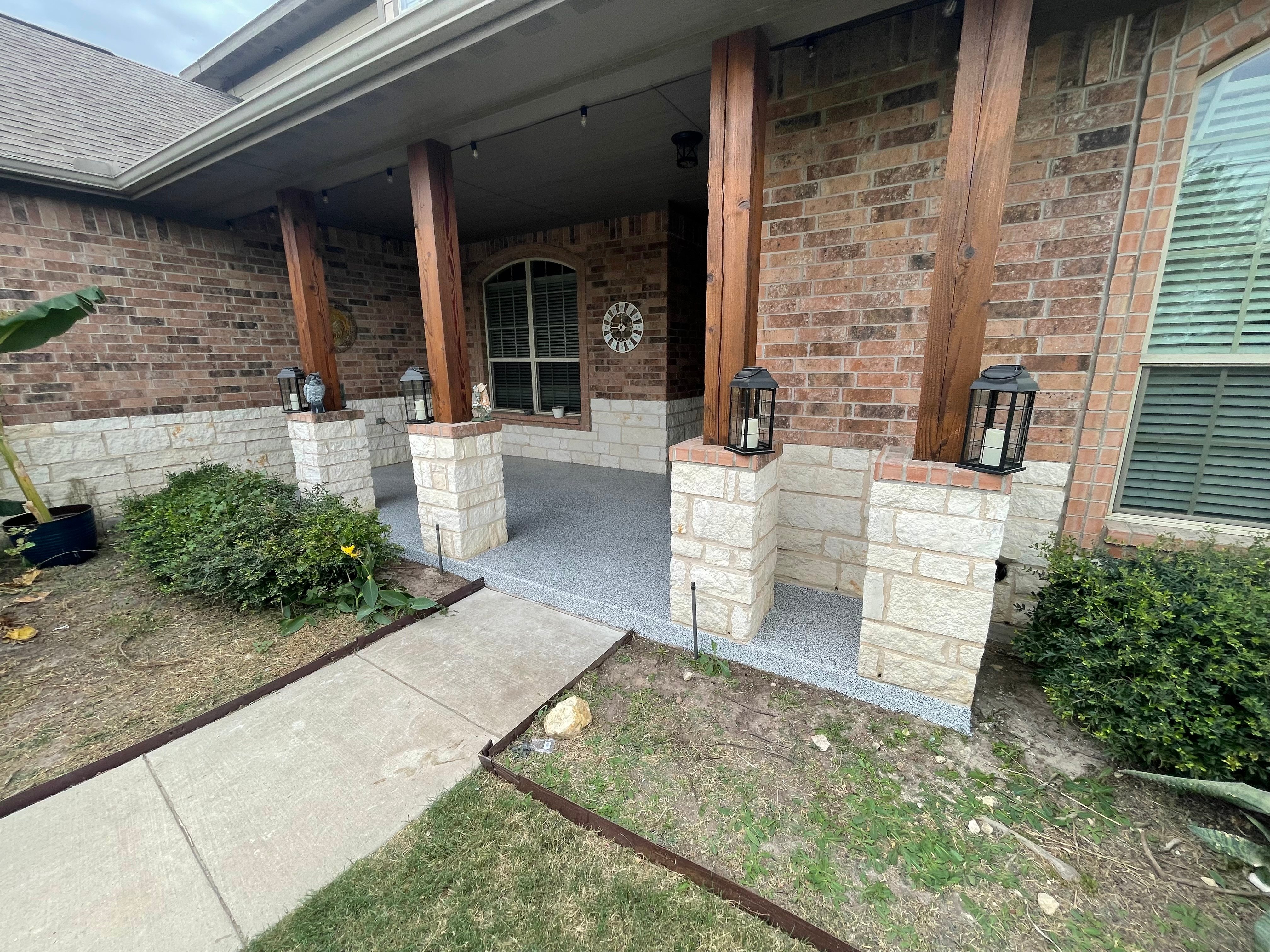 Stone Column Front Porch